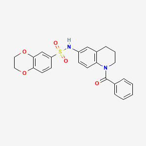 molecular formula C24H22N2O5S B6569117 N-(1-benzoyl-1,2,3,4-tetrahydroquinolin-6-yl)-2,3-dihydro-1,4-benzodioxine-6-sulfonamide CAS No. 946210-80-6