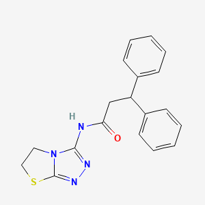 molecular formula C19H18N4OS B6569129 3,3-diphenyl-N-{5H,6H-[1,2,4]triazolo[3,4-b][1,3]thiazol-3-yl}propanamide CAS No. 946299-75-8