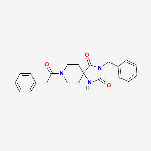 molecular formula C22H23N3O3 B6569139 3-benzyl-8-(2-phenylacetyl)-1,3,8-triazaspiro[4.5]decane-2,4-dione CAS No. 1021213-60-4