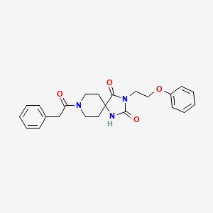 molecular formula C23H25N3O4 B6569140 3-(2-phenoxyethyl)-8-(2-phenylacetyl)-1,3,8-triazaspiro[4.5]decane-2,4-dione CAS No. 1021212-09-8