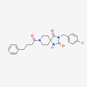 molecular formula C24H26ClN3O3 B6569170 3-[(4-chlorophenyl)methyl]-8-(4-phenylbutanoyl)-1,3,8-triazaspiro[4.5]decane-2,4-dione CAS No. 1021252-17-4