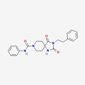 molecular formula C22H24N4O3 B6569211 2,4-dioxo-N-phenyl-3-(2-phenylethyl)-1,3,8-triazaspiro[4.5]decane-8-carboxamide CAS No. 1021222-61-6