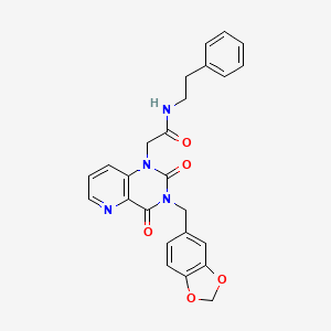 molecular formula C25H22N4O5 B6569221 2-{3-[(2H-1,3-benzodioxol-5-yl)methyl]-2,4-dioxo-1H,2H,3H,4H-pyrido[3,2-d]pyrimidin-1-yl}-N-(2-phenylethyl)acetamide CAS No. 923140-94-7
