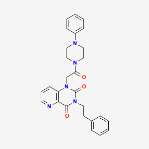 molecular formula C27H27N5O3 B6569231 1-[2-oxo-2-(4-phenylpiperazin-1-yl)ethyl]-3-(2-phenylethyl)-1H,2H,3H,4H-pyrido[3,2-d]pyrimidine-2,4-dione CAS No. 921549-51-1