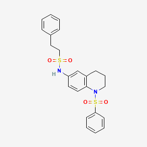 molecular formula C23H24N2O4S2 B6569238 N-[1-(benzenesulfonyl)-1,2,3,4-tetrahydroquinolin-6-yl]-2-phenylethane-1-sulfonamide CAS No. 946240-27-3