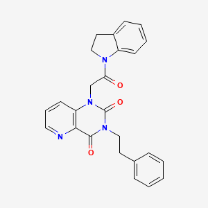 molecular formula C25H22N4O3 B6569256 1-[2-(2,3-dihydro-1H-indol-1-yl)-2-oxoethyl]-3-(2-phenylethyl)-1H,2H,3H,4H-pyrido[3,2-d]pyrimidine-2,4-dione CAS No. 921549-59-9