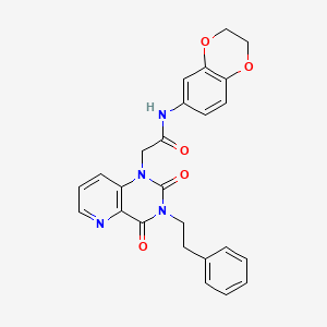 molecular formula C25H22N4O5 B6569281 N-(2,3-dihydro-1,4-benzodioxin-6-yl)-2-[2,4-dioxo-3-(2-phenylethyl)-1H,2H,3H,4H-pyrido[3,2-d]pyrimidin-1-yl]acetamide CAS No. 921823-73-6