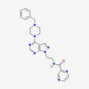 molecular formula C23H25N9O B6569305 N-{2-[4-(4-benzylpiperazin-1-yl)-1H-pyrazolo[3,4-d]pyrimidin-1-yl]ethyl}pyrazine-2-carboxamide CAS No. 1021228-81-8