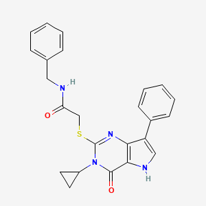 N-benzyl-2-({3-cyclopropyl-4-oxo-7-phenyl-3H,4H,5H-pyrrolo[3,2-d]pyrimidin-2-yl}sulfanyl)acetamide