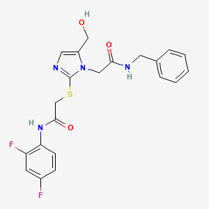 2-({1-[(benzylcarbamoyl)methyl]-5-(hydroxymethyl)-1H-imidazol-2-yl}sulfanyl)-N-(2,4-difluorophenyl)acetamide