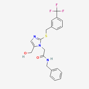 N-benzyl-2-[5-(hydroxymethyl)-2-({[3-(trifluoromethyl)phenyl]methyl}sulfanyl)-1H-imidazol-1-yl]acetamide