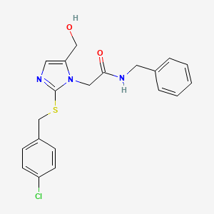 molecular formula C20H20ClN3O2S B6569367 N-benzyl-2-(2-{[(4-chlorophenyl)methyl]sulfanyl}-5-(hydroxymethyl)-1H-imidazol-1-yl)acetamide CAS No. 921886-47-7