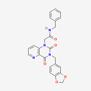 molecular formula C24H20N4O5 B6569392 2-{3-[(2H-1,3-benzodioxol-5-yl)methyl]-2,4-dioxo-1H,2H,3H,4H-pyrido[3,2-d]pyrimidin-1-yl}-N-benzylacetamide CAS No. 923217-23-6