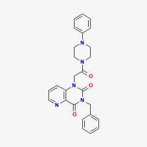 molecular formula C26H25N5O3 B6569419 3-benzyl-1-[2-oxo-2-(4-phenylpiperazin-1-yl)ethyl]-1H,2H,3H,4H-pyrido[3,2-d]pyrimidine-2,4-dione CAS No. 921828-08-2