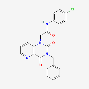 molecular formula C22H17ClN4O3 B6569442 2-{3-benzyl-2,4-dioxo-1H,2H,3H,4H-pyrido[3,2-d]pyrimidin-1-yl}-N-(4-chlorophenyl)acetamide CAS No. 921874-16-0