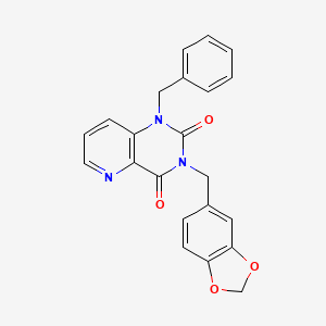 molecular formula C22H17N3O4 B6569463 3-[(2H-1,3-benzodioxol-5-yl)methyl]-1-benzyl-1H,2H,3H,4H-pyrido[3,2-d]pyrimidine-2,4-dione CAS No. 923257-79-8