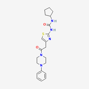 molecular formula C21H27N5O2S B6569467 1-cyclopentyl-3-{4-[2-oxo-2-(4-phenylpiperazin-1-yl)ethyl]-1,3-thiazol-2-yl}urea CAS No. 921507-69-9