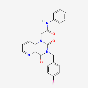 molecular formula C22H17FN4O3 B6569502 2-{3-[(4-fluorophenyl)methyl]-2,4-dioxo-1H,2H,3H,4H-pyrido[3,2-d]pyrimidin-1-yl}-N-phenylacetamide CAS No. 921547-27-5