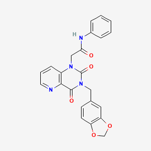 molecular formula C23H18N4O5 B6569507 2-{3-[(2H-1,3-benzodioxol-5-yl)methyl]-2,4-dioxo-1H,2H,3H,4H-pyrido[3,2-d]pyrimidin-1-yl}-N-phenylacetamide CAS No. 923165-64-4