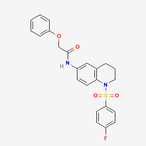 molecular formula C23H21FN2O4S B6569530 N-[1-(4-fluorobenzenesulfonyl)-1,2,3,4-tetrahydroquinolin-6-yl]-2-phenoxyacetamide CAS No. 946382-01-0