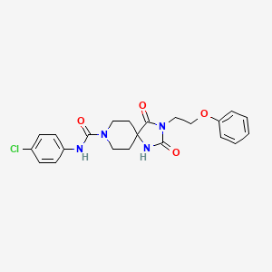 molecular formula C22H23ClN4O4 B6569533 N-(4-chlorophenyl)-2,4-dioxo-3-(2-phenoxyethyl)-1,3,8-triazaspiro[4.5]decane-8-carboxamide CAS No. 1021264-66-3