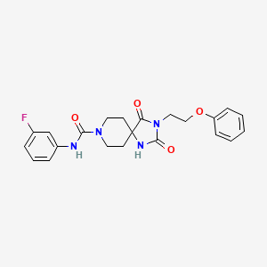 molecular formula C22H23FN4O4 B6569543 N-(3-fluorophenyl)-2,4-dioxo-3-(2-phenoxyethyl)-1,3,8-triazaspiro[4.5]decane-8-carboxamide CAS No. 1021222-55-8
