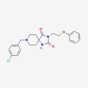 molecular formula C22H24ClN3O3 B6569549 8-[(4-chlorophenyl)methyl]-3-(2-phenoxyethyl)-1,3,8-triazaspiro[4.5]decane-2,4-dione CAS No. 1021210-10-5