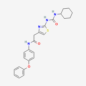 molecular formula C24H26N4O3S B6569570 2-{2-[(cyclohexylcarbamoyl)amino]-1,3-thiazol-4-yl}-N-(4-phenoxyphenyl)acetamide CAS No. 921493-29-0