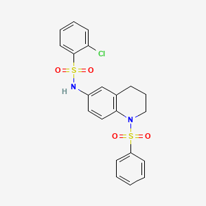 N-[1-(benzenesulfonyl)-1,2,3,4-tetrahydroquinolin-6-yl]-2-chlorobenzene-1-sulfonamide