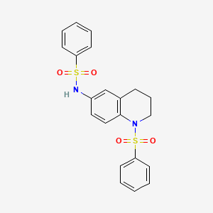 molecular formula C21H20N2O4S2 B6569636 N-[1-(benzenesulfonyl)-1,2,3,4-tetrahydroquinolin-6-yl]benzenesulfonamide CAS No. 946282-88-8