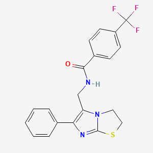 molecular formula C20H16F3N3OS B6569661 N-({6-phenyl-2H,3H-imidazo[2,1-b][1,3]thiazol-5-yl}methyl)-4-(trifluoromethyl)benzamide CAS No. 946294-33-3