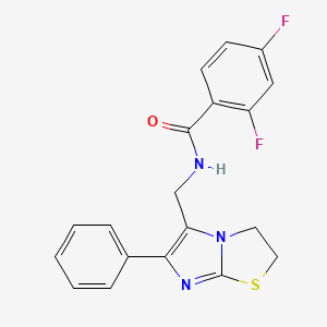 2,4-difluoro-N-({6-phenyl-2H,3H-imidazo[2,1-b][1,3]thiazol-5-yl}methyl)benzamide