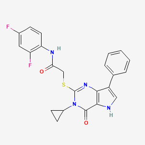 molecular formula C23H18F2N4O2S B6569705 2-({3-cyclopropyl-4-oxo-7-phenyl-3H,4H,5H-pyrrolo[3,2-d]pyrimidin-2-yl}sulfanyl)-N-(2,4-difluorophenyl)acetamide CAS No. 1021221-57-7