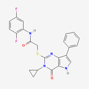 molecular formula C23H18F2N4O2S B6569718 2-({3-cyclopropyl-4-oxo-7-phenyl-3H,4H,5H-pyrrolo[3,2-d]pyrimidin-2-yl}sulfanyl)-N-(2,5-difluorophenyl)acetamide CAS No. 1021258-41-2