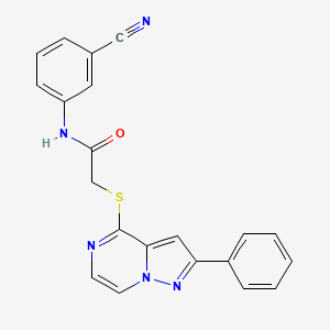 N-(3-cyanophenyl)-2-({2-phenylpyrazolo[1,5-a]pyrazin-4-yl}sulfanyl)acetamide