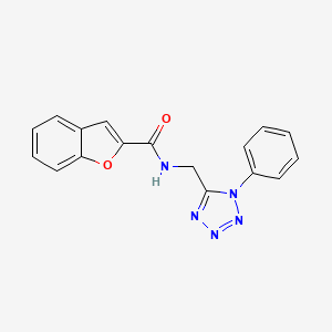 molecular formula C17H13N5O2 B6569783 N-[(1-phenyl-1H-1,2,3,4-tetrazol-5-yl)methyl]-1-benzofuran-2-carboxamide CAS No. 946308-40-3