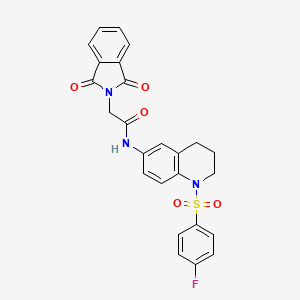 molecular formula C25H20FN3O5S B6569798 2-(1,3-dioxo-2,3-dihydro-1H-isoindol-2-yl)-N-[1-(4-fluorobenzenesulfonyl)-1,2,3,4-tetrahydroquinolin-6-yl]acetamide CAS No. 932503-10-1