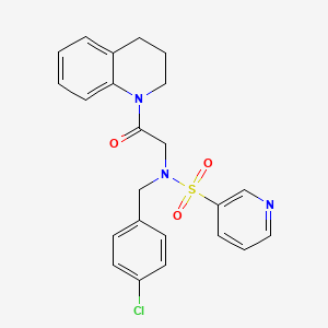 molecular formula C23H22ClN3O3S B6569813 N-[(4-chlorophenyl)methyl]-N-[2-oxo-2-(1,2,3,4-tetrahydroquinolin-1-yl)ethyl]pyridine-3-sulfonamide CAS No. 1021223-28-8