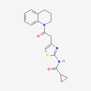 molecular formula C18H19N3O2S B6569818 N-{4-[2-oxo-2-(1,2,3,4-tetrahydroquinolin-1-yl)ethyl]-1,3-thiazol-2-yl}cyclopropanecarboxamide CAS No. 921802-26-8