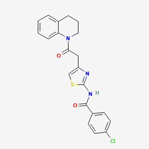 molecular formula C21H18ClN3O2S B6569820 4-chloro-N-{4-[2-oxo-2-(1,2,3,4-tetrahydroquinolin-1-yl)ethyl]-1,3-thiazol-2-yl}benzamide CAS No. 921540-96-7