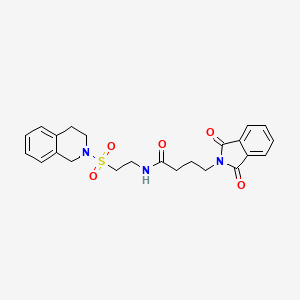 molecular formula C23H25N3O5S B6569821 4-(1,3-dioxo-2,3-dihydro-1H-isoindol-2-yl)-N-[2-(1,2,3,4-tetrahydroisoquinoline-2-sulfonyl)ethyl]butanamide CAS No. 922012-63-3