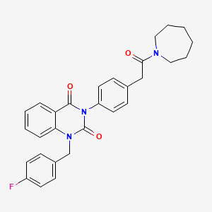 molecular formula C29H28FN3O3 B6569849 3-{4-[2-(azepan-1-yl)-2-oxoethyl]phenyl}-1-[(4-fluorophenyl)methyl]-1,2,3,4-tetrahydroquinazoline-2,4-dione CAS No. 1021209-58-4