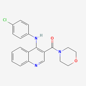 molecular formula C20H18ClN3O2 B6569857 N-(4-chlorophenyl)-3-(morpholine-4-carbonyl)quinolin-4-amine CAS No. 1021262-24-7