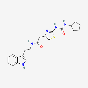 molecular formula C21H25N5O2S B6569868 2-{2-[(cyclopentylcarbamoyl)amino]-1,3-thiazol-4-yl}-N-[2-(1H-indol-3-yl)ethyl]acetamide CAS No. 921830-72-0