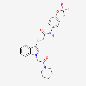 2-({1-[2-oxo-2-(piperidin-1-yl)ethyl]-1H-indol-3-yl}sulfanyl)-N-[4-(trifluoromethoxy)phenyl]acetamide