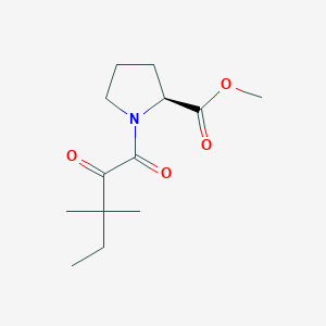 molecular formula C13H21NO4 B065699 methyl (2S)-1-(3,3-dimethyl-2-oxopentanoyl)pyrrolidine-2-carboxylate CAS No. 186268-77-9