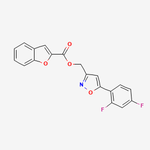 [5-(2,4-difluorophenyl)-1,2-oxazol-3-yl]methyl 1-benzofuran-2-carboxylate