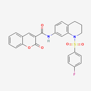 molecular formula C25H19FN2O5S B6569922 N-[1-(4-fluorobenzenesulfonyl)-1,2,3,4-tetrahydroquinolin-7-yl]-2-oxo-2H-chromene-3-carboxamide CAS No. 946291-19-6
