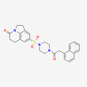 molecular formula C27H27N3O4S B6569936 6-({4-[2-(naphthalen-1-yl)acetyl]piperazin-1-yl}sulfonyl)-1-azatricyclo[6.3.1.0^{4,12}]dodeca-4(12),5,7-trien-11-one CAS No. 946361-24-6