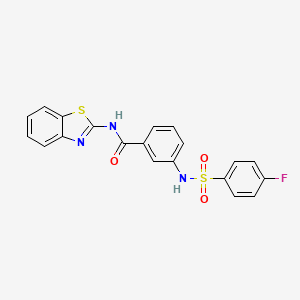 molecular formula C20H14FN3O3S2 B6569948 N-(1,3-benzothiazol-2-yl)-3-(4-fluorobenzenesulfonamido)benzamide CAS No. 886893-09-0
